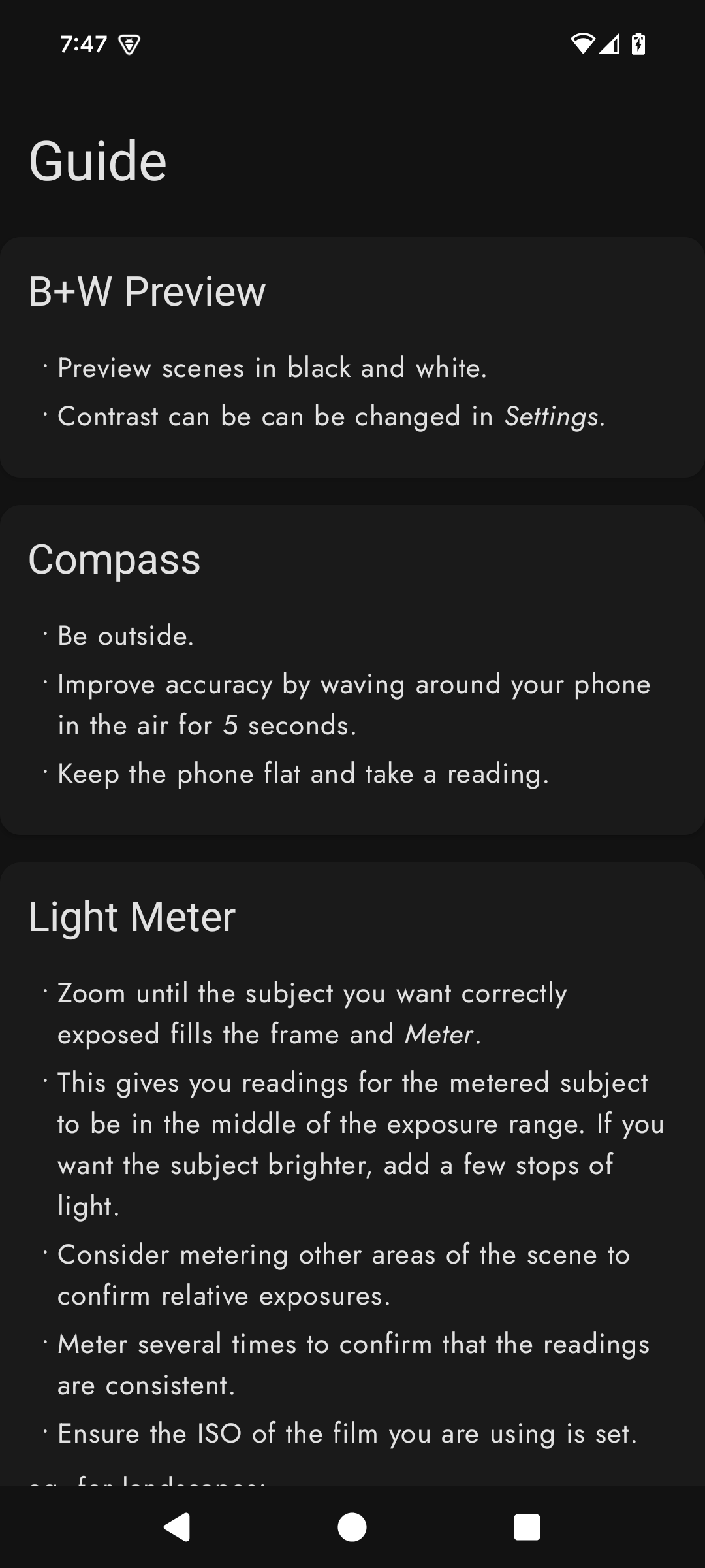 Guide Screen