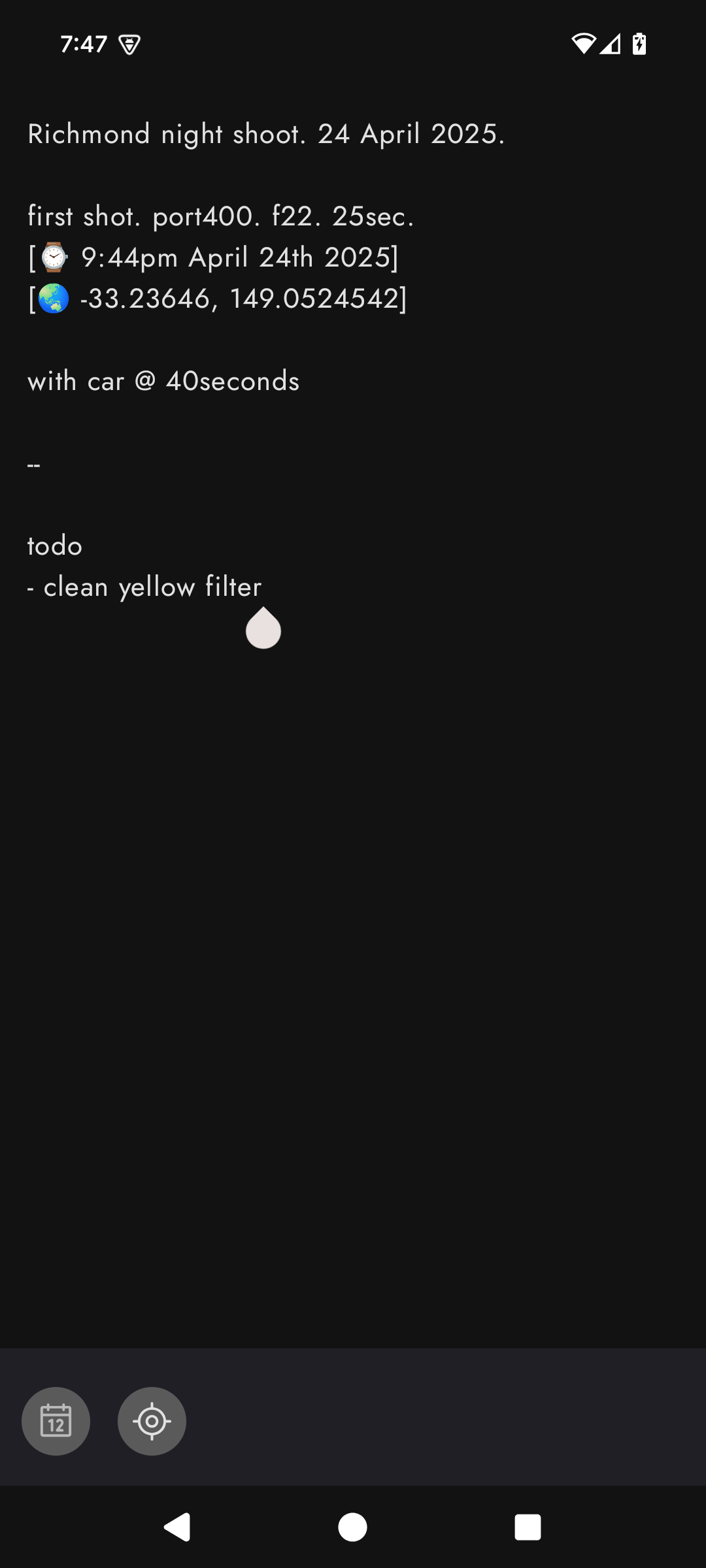 Notes Screen